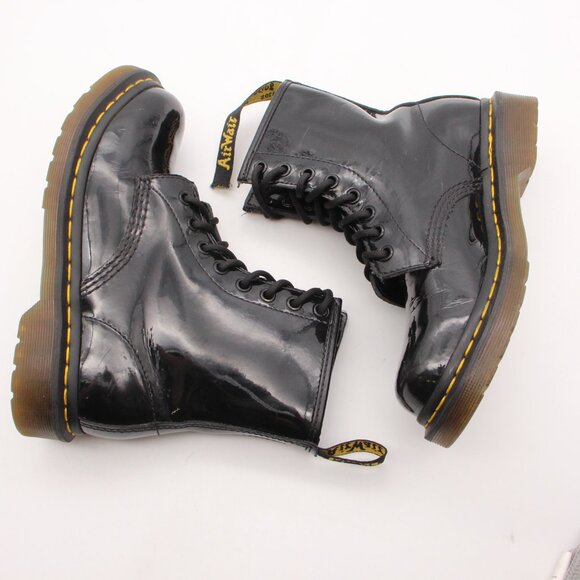 Dr. Martens Black Combat Boots with Glossy Finish - Picture 7 of 11